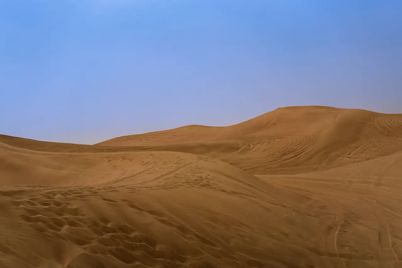 Red sand dunes in the Dubai desert