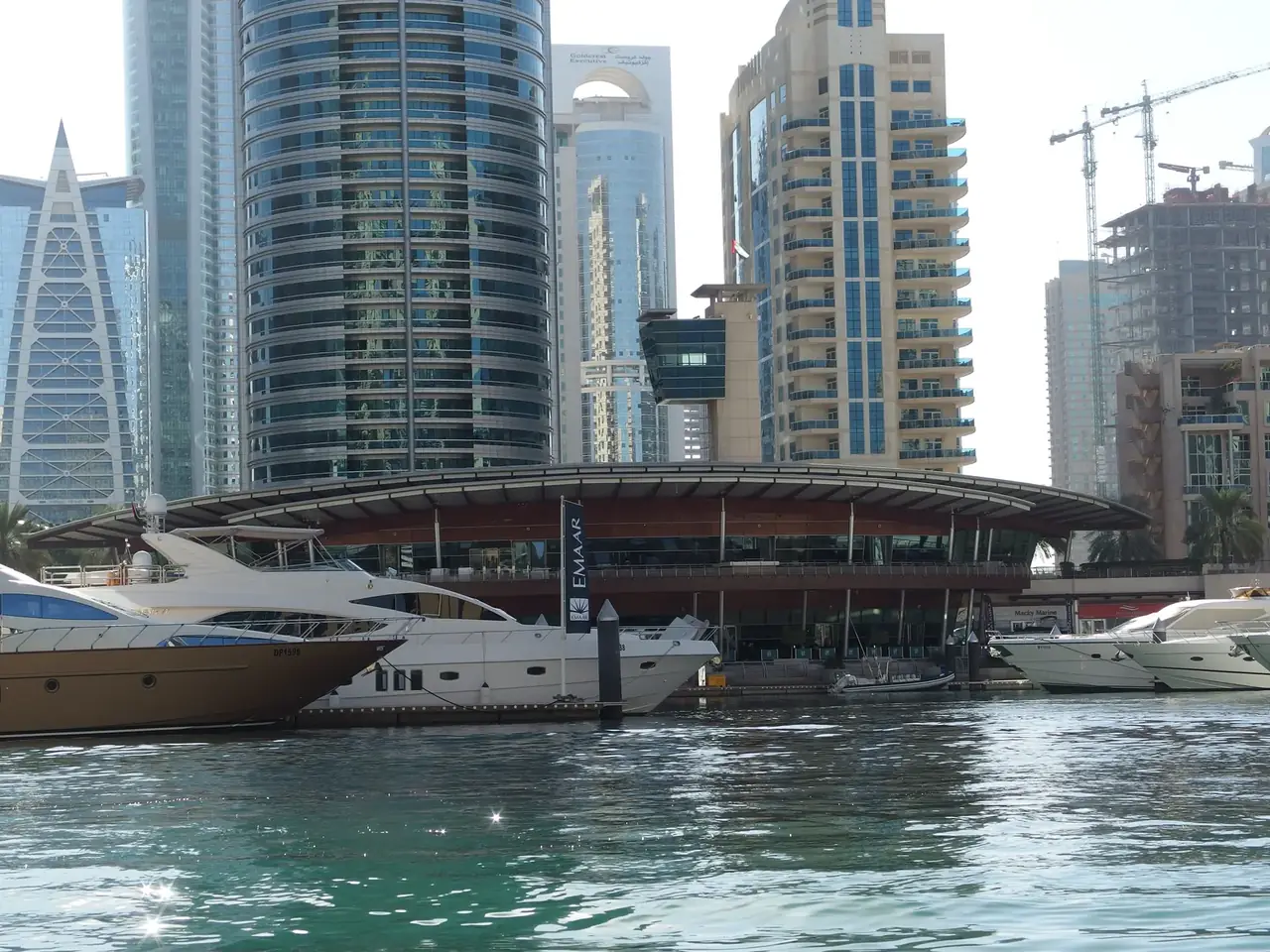 Yachts moored in Dubai Marina