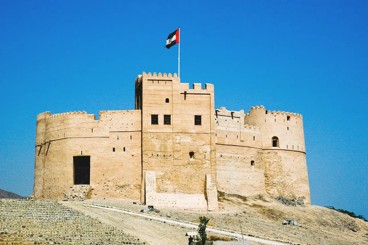 Fujairah Fort under a blue sky