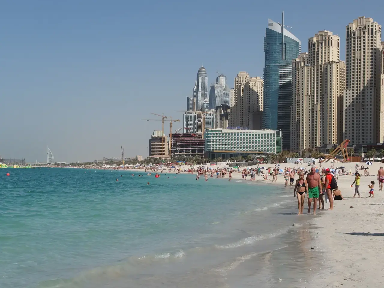 JBR beach and towers