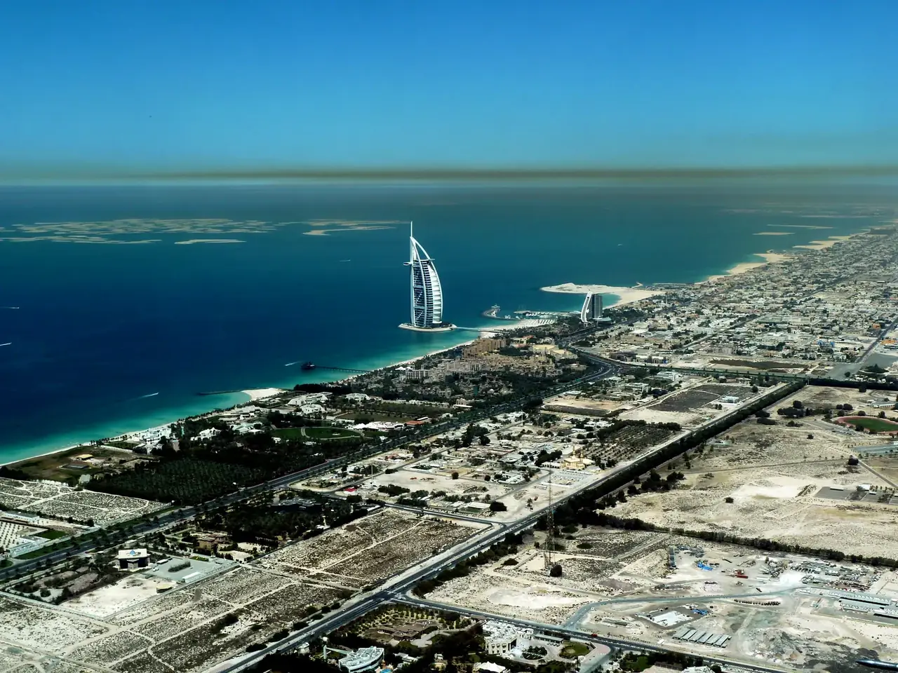 Aerial view of the Jumeirah coast