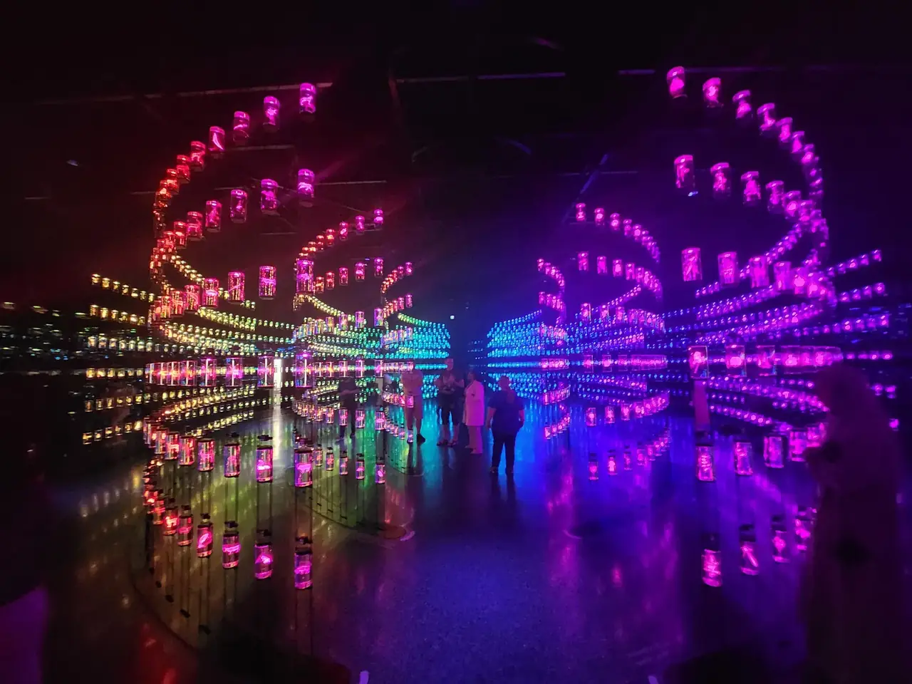 Light installation inside the Museum of the Future